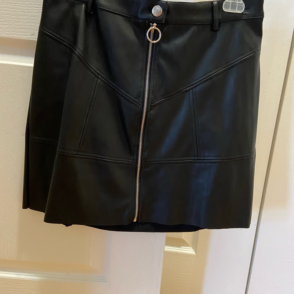 Black Faux Leather Skirt